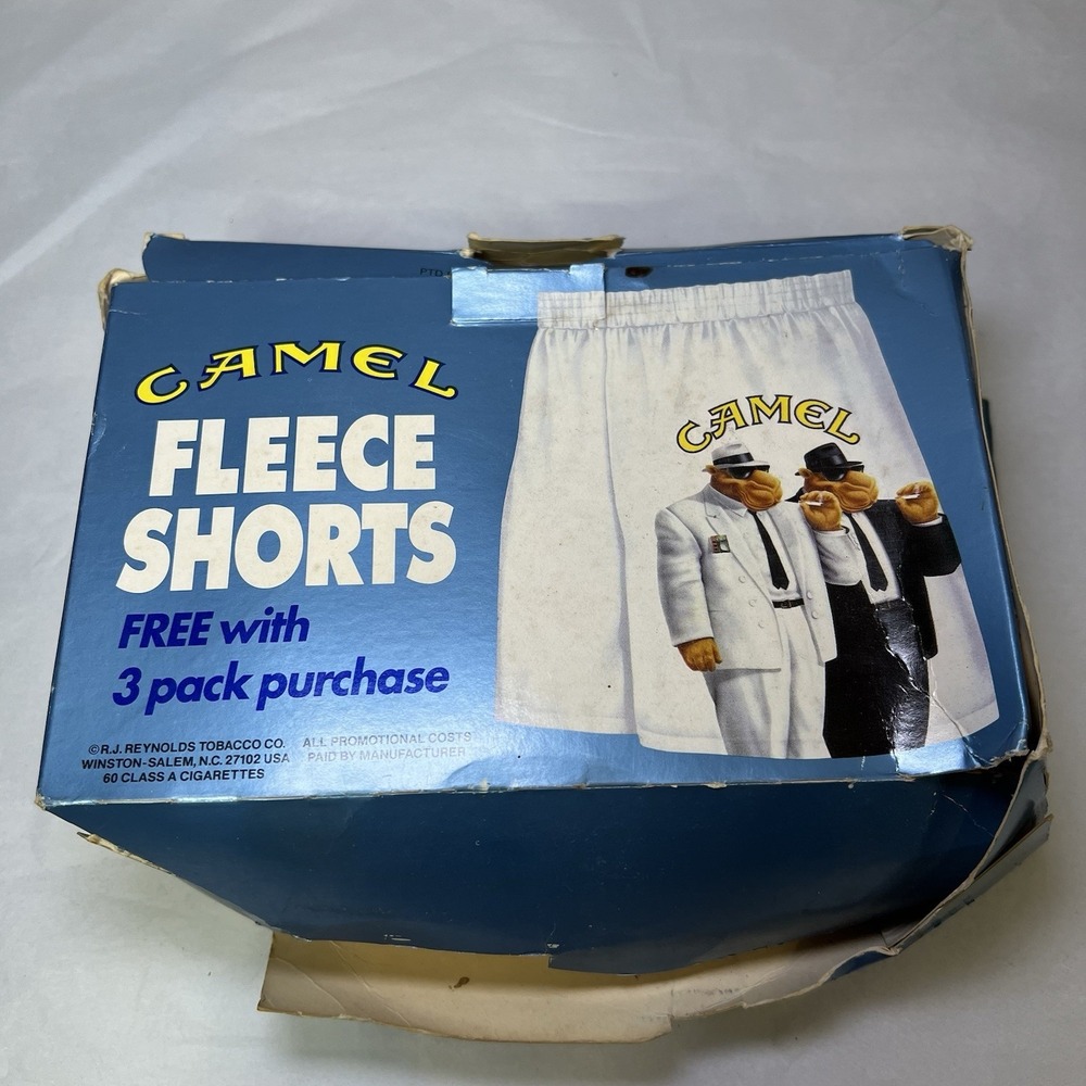 NEW Camel Cigarettes Smokin Joe  Promo Fleece Shorts Joe Camel-One Size Fits All
